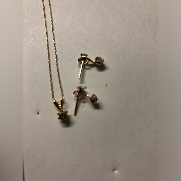 Gold Necklace and Earrings - Picture 2 of 3